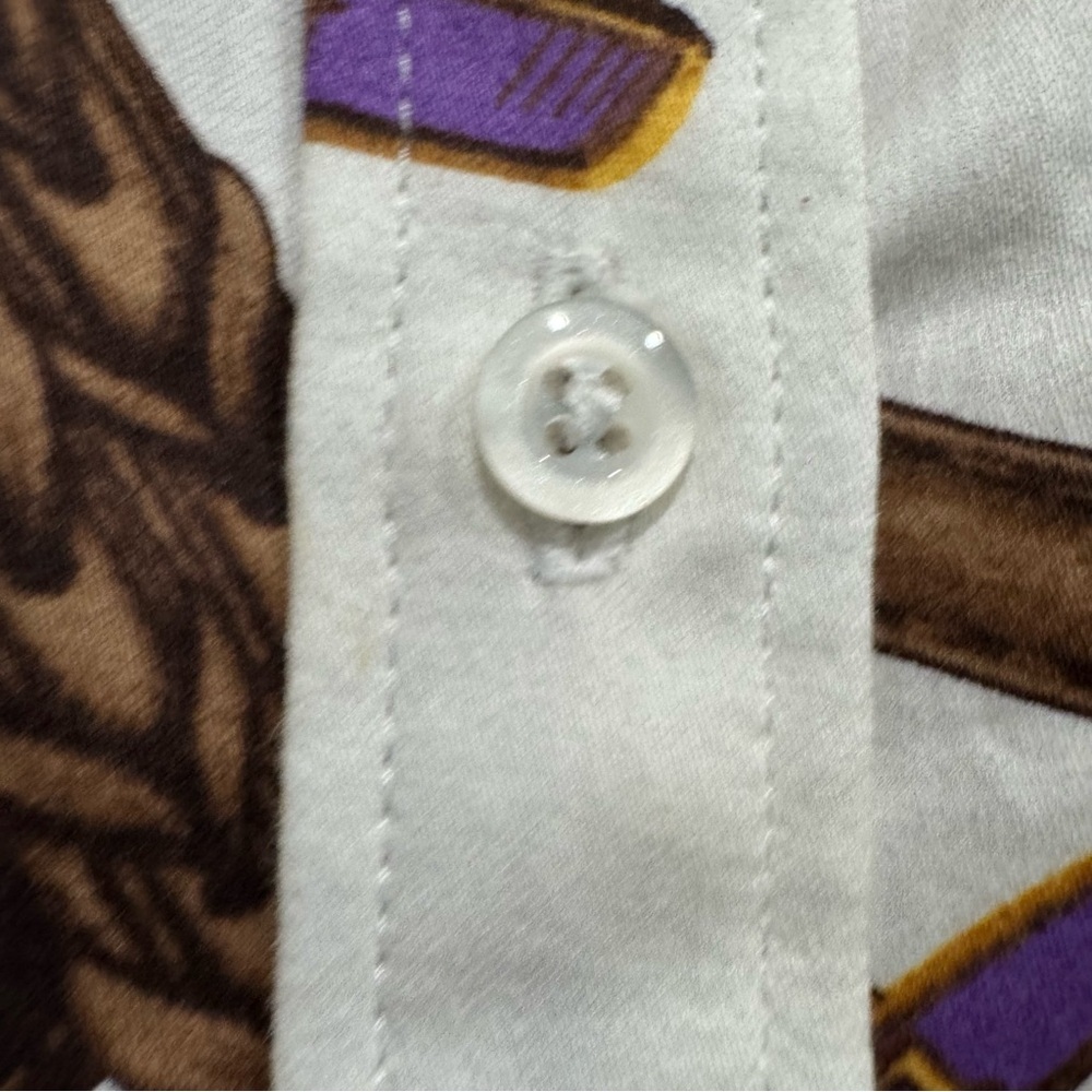 Lauren Ralph Lauren Equestrian Button Up Blouse Horse Bridle‎ Bit Sz 12 Slim Fit - Picture 9 of 16